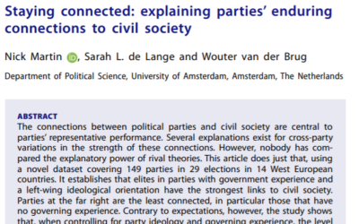 Staying Connected: explaining parties’ enduring connections to civil society